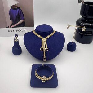 Vintage tassel ring earrings bracelet necklace 4-piece set